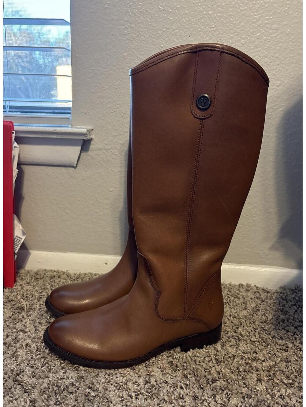 FRYE Melissa Knee High Tall Women's Leather Riding Boot Brown Size 5 M NEW